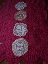 Linge ancien 4 Napperons  en dentelle  ou tulle