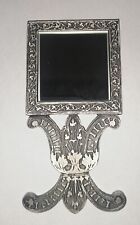 Antique hand mirror / pocket mirror punched Venetian style