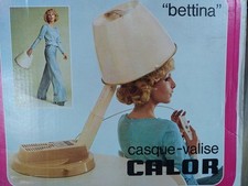 Antique 70s Hair Dryer Helmet Suitcase "Bettina" Portable Table Dryer 