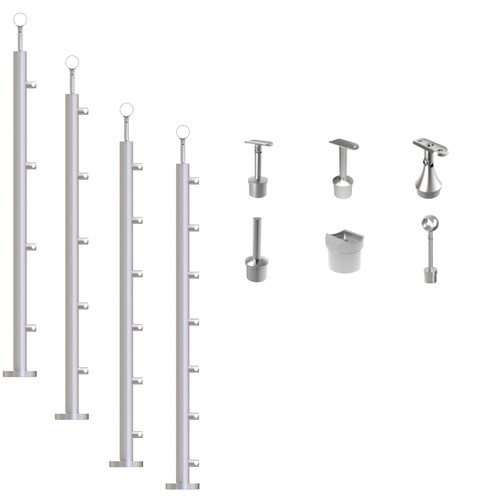 Poteau sol balustrade - sol, 42,4