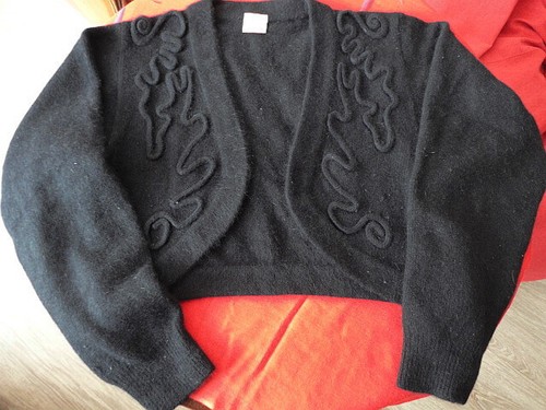 Bolero noir angora 40 - bolero,