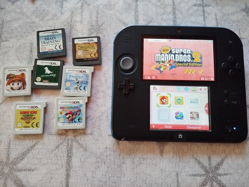 Console nintendo 2ds noir bleu - console,