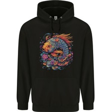 Hoodie Pour Homme En Coton 80% Avec Poisson Koi Psychédélique