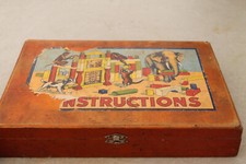 wooden cubes building games box drawing damaged jungle animals