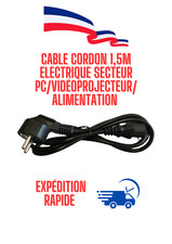 CABLE CORDON 1,5M Electrique Secteur PC/Vidéo-projecteur/Alimentation etc.