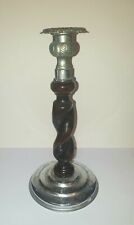 ANTIQUE TWISTED WOODEN CANDLE HOLDER