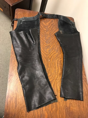 Black leather chaps - black,