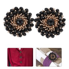2 Pcs Bouton Rond En Strass