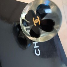Coco Chanel Clover Mark Resin Ring Clear From Japan