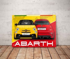 Plaque métal vintage Abarth Enseigne Garage Décoration Déco Voiture Fiat 500