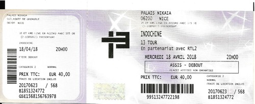 Billet concert indochine nice - billet,
