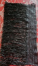 Ancien Parement de Franges  Vêtement ancien La Belle Époque Soie Noire ?120 /35 