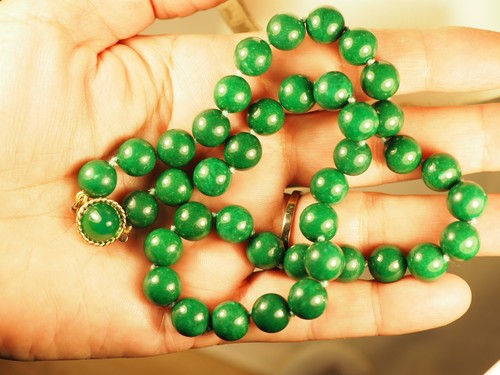 Collier ancien pierre verte - collier,