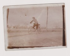 ? Photo Sepia Young Man Bike 1928 Route de Thiers Vintage ?