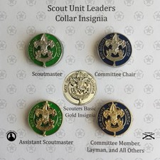 Unit Leader Position Pins: Scoutmaster, Assistant, Committee, Chair Scouts Pairs