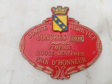 GRANDE PLAQUE DE CONCOURS AGRICOLE DE BOUCHERIE CONCHES 2010
