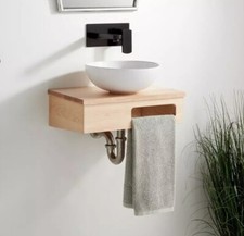 Signature Hardware  Nadiya 18" Wall-Mount Vanity Set, Unfinished Maple