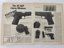 Vintage 1988 Print Ad/Magazine Article 45 ACP Llama Minimax Article Photos
