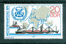 1979 IMO,World Maritime Day,Container Ship "Meridian",tractor,lines,DDR,2405,MNH