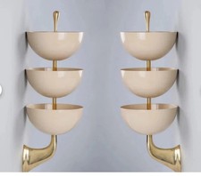 Paire d'appliques rares style italien Stilnovo appliques luminaires milieu du...