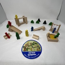 Vintage HABA Wooden Blocks Play Set Playground People Kids 1495 West Germany