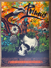 PRIMUS JULY 6th 2018 SUMMER TOUR SKULL CONCERT POSTER SIGNED BY BAND -NICE!