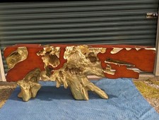 Phillips Cast Naturals Root Burl Driftwood Gold Leaf & Faux Bois Console Table