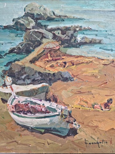 Tableau huile paysage marin - paysage,