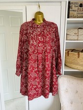 Isabel Marant Etoile Red Paisley Cotton A Line Dress EU 38 UK 12 14