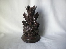 Bougeoir ? en bois, décor 