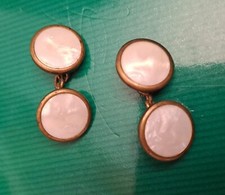 Boutons Manchettes Anciens Nacre Et Laiton