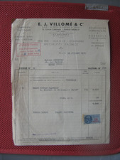 ++"1630" OLD INVOICE CHAMPAGNE TAITTINGER VILLOME & Cie PARIS BERCY 1951