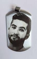médaille pendentif acier inoxydable gravé   "Kendji Girac"  N°2