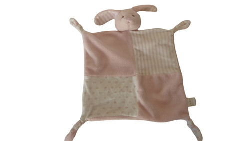 Doudou lapin plat rose s - lapin,