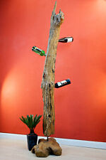 Porte-Bouteilles Range-Bouteilles Bois de Racine Teck Étagère à Vin Décoration