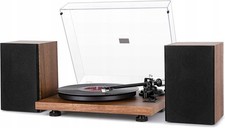 Platine vinyle 1BY ONE 1 marron, HiFi Bluetooth avec connexion USB, 33/45