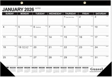 2026-2027 - 17" × 11.5" Desktop Calendar 18 Months Runs from Jan. 2026 to Jun. 2