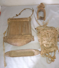 ANCIEN OUTIL METIER A TISSER ET POULIE  ART AFRICAIN DOGON 1950 EN BOIS