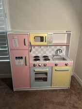 Kidkraft Uptown Wooden Plastic Play Kitchen in Pastel WITH KidKraft Kitchenware 