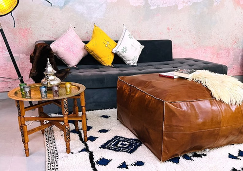 Pouf boho marron ottoman