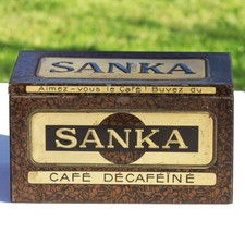Antique Large Lithographed Sheet Metal Coffee Sanka Advertising Box