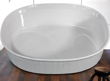 Corning Ware Baking Cooking F-12-B French White 1.8L Oval Casserole Dish Lid Vtg