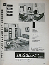 1956 PRESS ADVERTISEMENT JACQUES A. GILLEN FURNITURE SOFA BED BENCHES BED