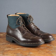 HESCHUNG Ginkgo bimaterial boots size UK 5 / EU 38 brown leather teal fabric