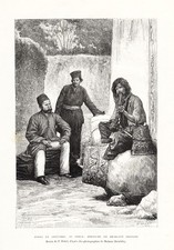 Antique Print-IRAN-PERSIA-NOBLEMEN-DERVISH-MENDIANTS-COSTUME-Reclus-Fritel-1884