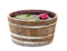 Demi-tonneau en bois,Pot à fleurs, Bac à fleurs,mini-étang -rustique