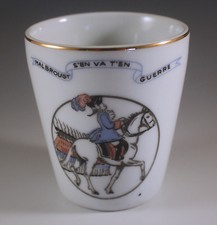 VTG PORCELAIN DE BAUDOUR BELGIUM MARLBOROUGH HAS LEFT FOR THE WAR TUMBLER