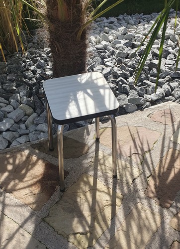 Tabouret blanc formica - blanc,