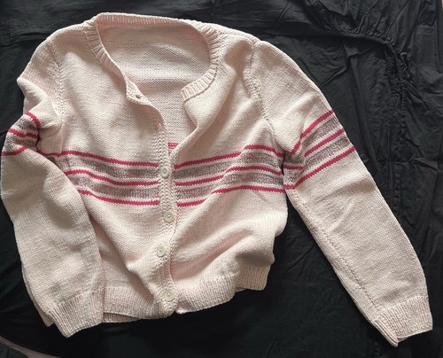 Cardigan vintage tricoté main - vintage,