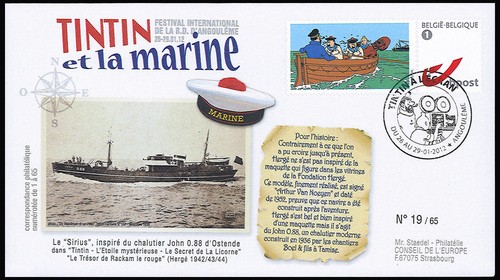 Fdc belgique tintin la - fdc, belgique: